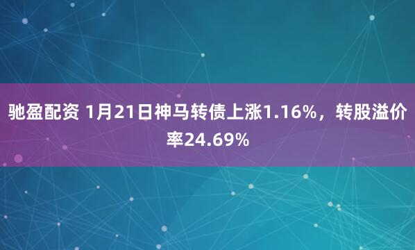 驰盈配资 1月21日神马转债上涨1.16%，转股溢价率24.69%