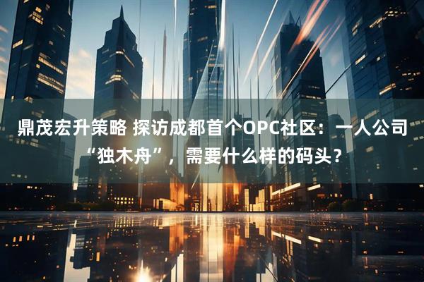 鼎茂宏升策略 探访成都首个OPC社区：一人公司“独木舟”，需要什么样的码头？